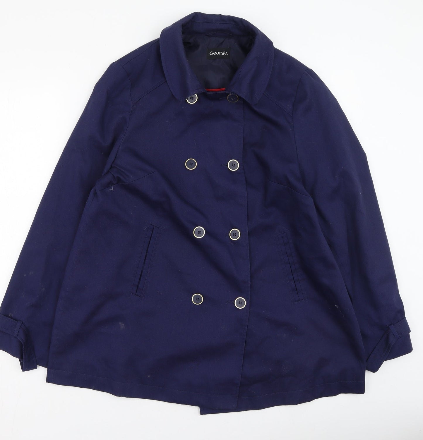 George  Womens Blue   Trench Coat Coatigan Size 16