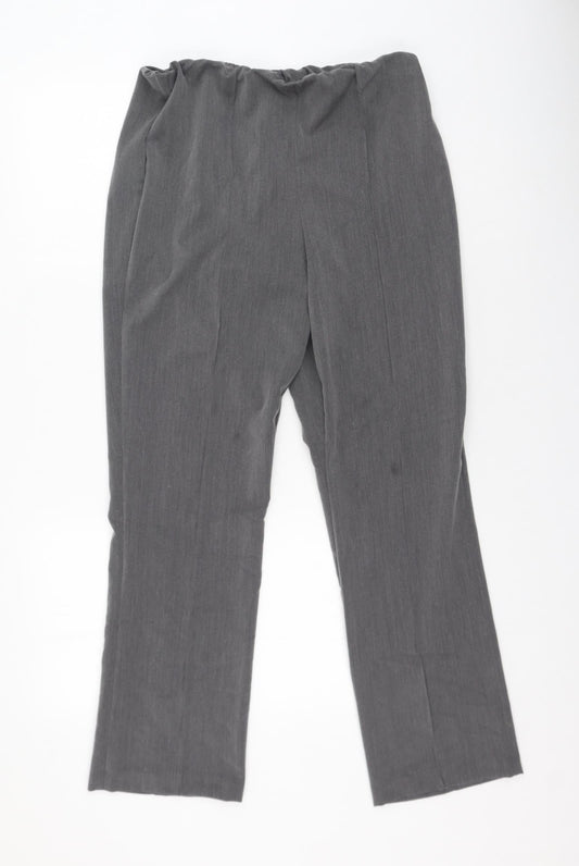 Bonmarché Womens Grey  Polyester Trousers  Size 12 L27 in Regular