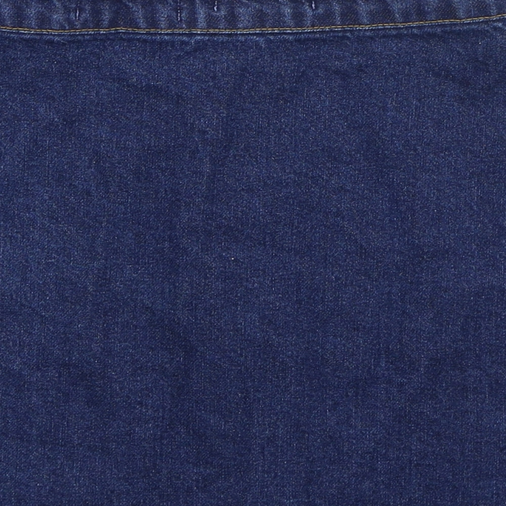New Look Womens Blue  Cotton Mini Skirt Size 6