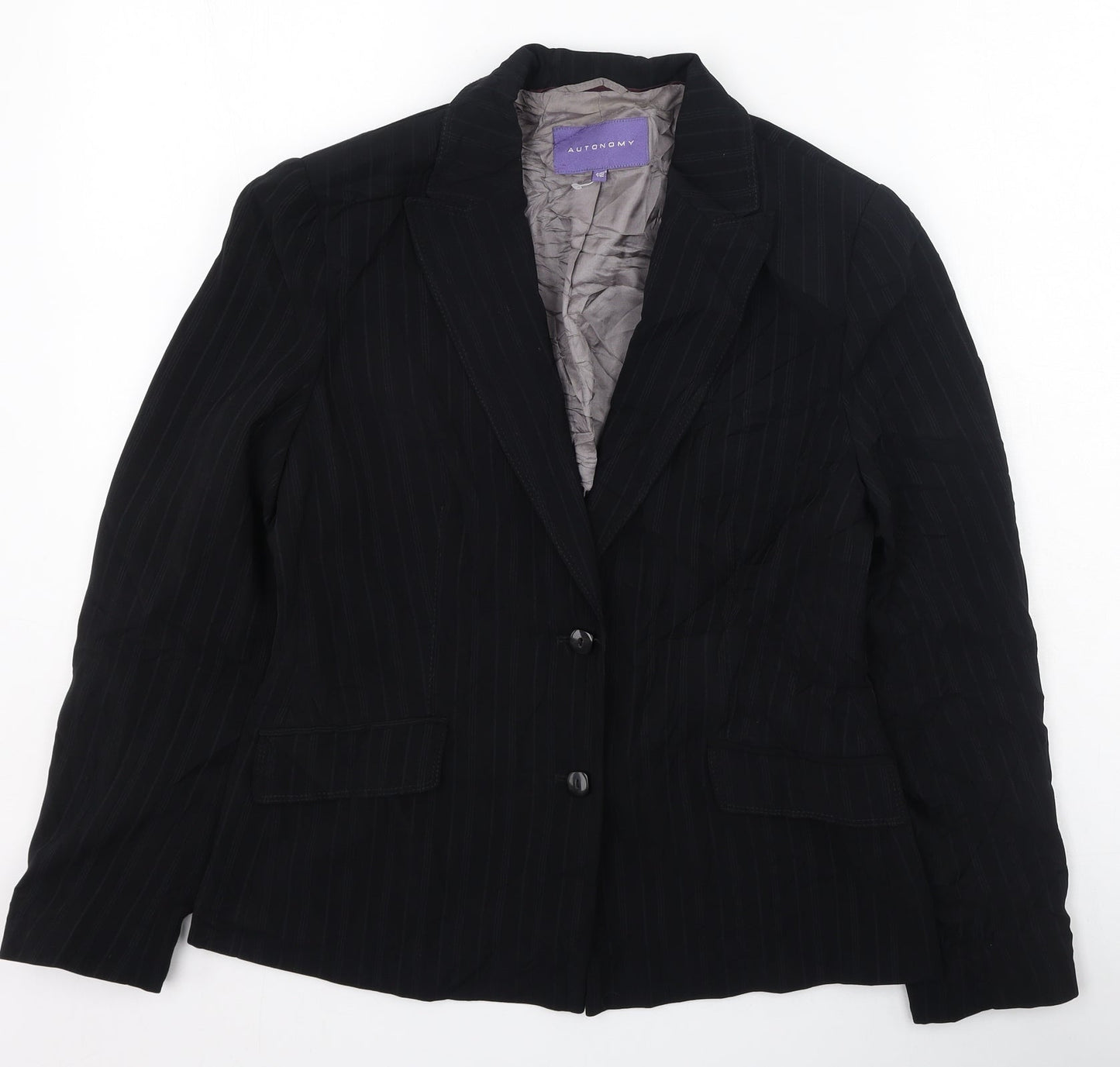 Autonomy Womens Black Striped  Jacket  Size 12
