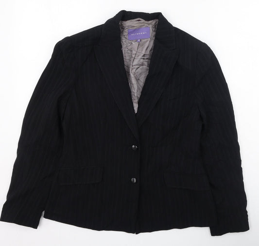 Autonomy Womens Black Striped  Jacket  Size 12