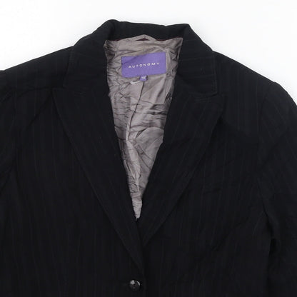 Autonomy Womens Black Striped  Jacket  Size 12