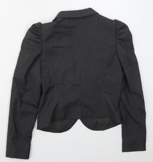 H&M Womens Grey  Polyester Jacket Suit Jacket Size 8