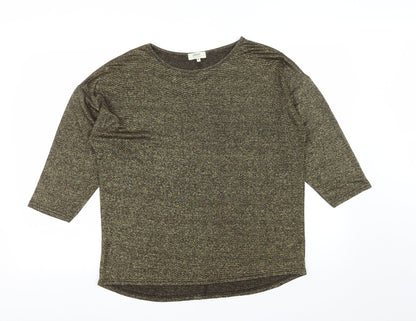 Matalan Womens Gold  Viscose Basic Blouse Size M Round Neck