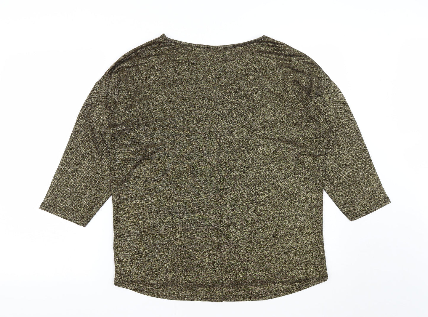 Matalan Womens Gold  Viscose Basic Blouse Size M Round Neck