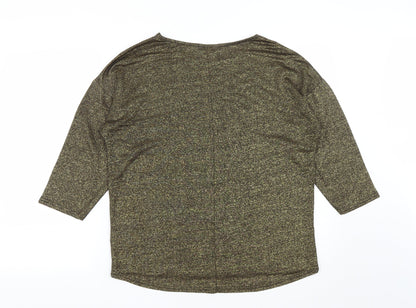 Matalan Womens Gold  Viscose Basic Blouse Size M Round Neck