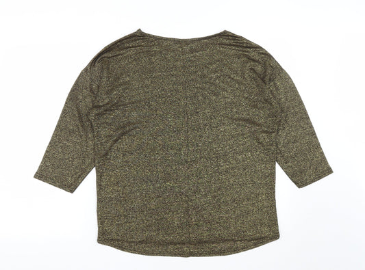 Matalan Womens Gold  Viscose Basic Blouse Size M Round Neck