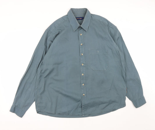 Mens UK Size L James Cowan Green  Button-Up Long Sleeve Casual Shirt