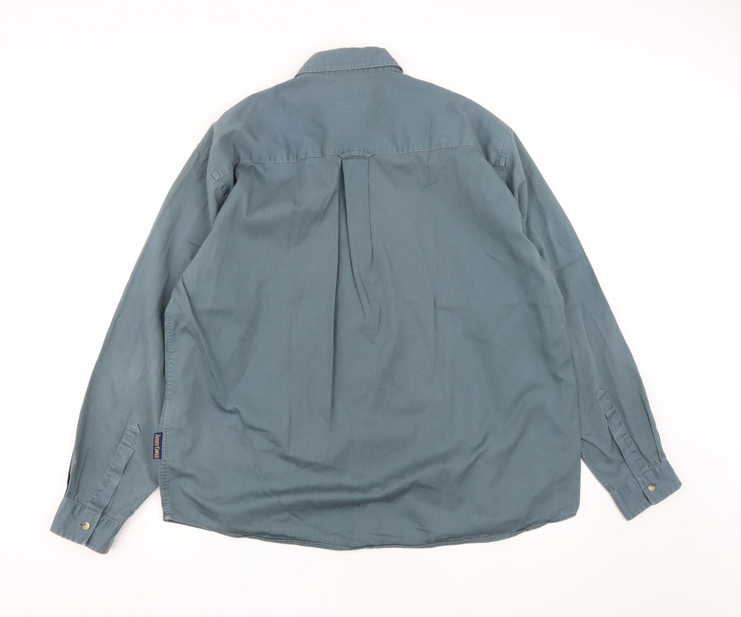 Mens UK Size L James Cowan Green  Button-Up Long Sleeve Casual Shirt