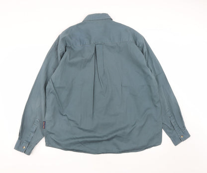 Mens UK Size L James Cowan Green  Button-Up Long Sleeve Casual Shirt
