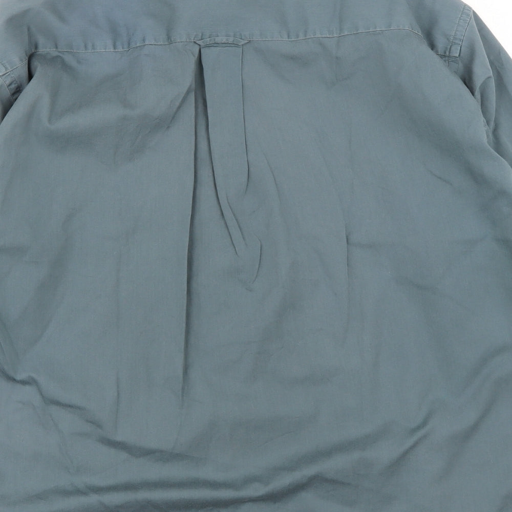Mens UK Size L James Cowan Green  Button-Up Long Sleeve Casual Shirt