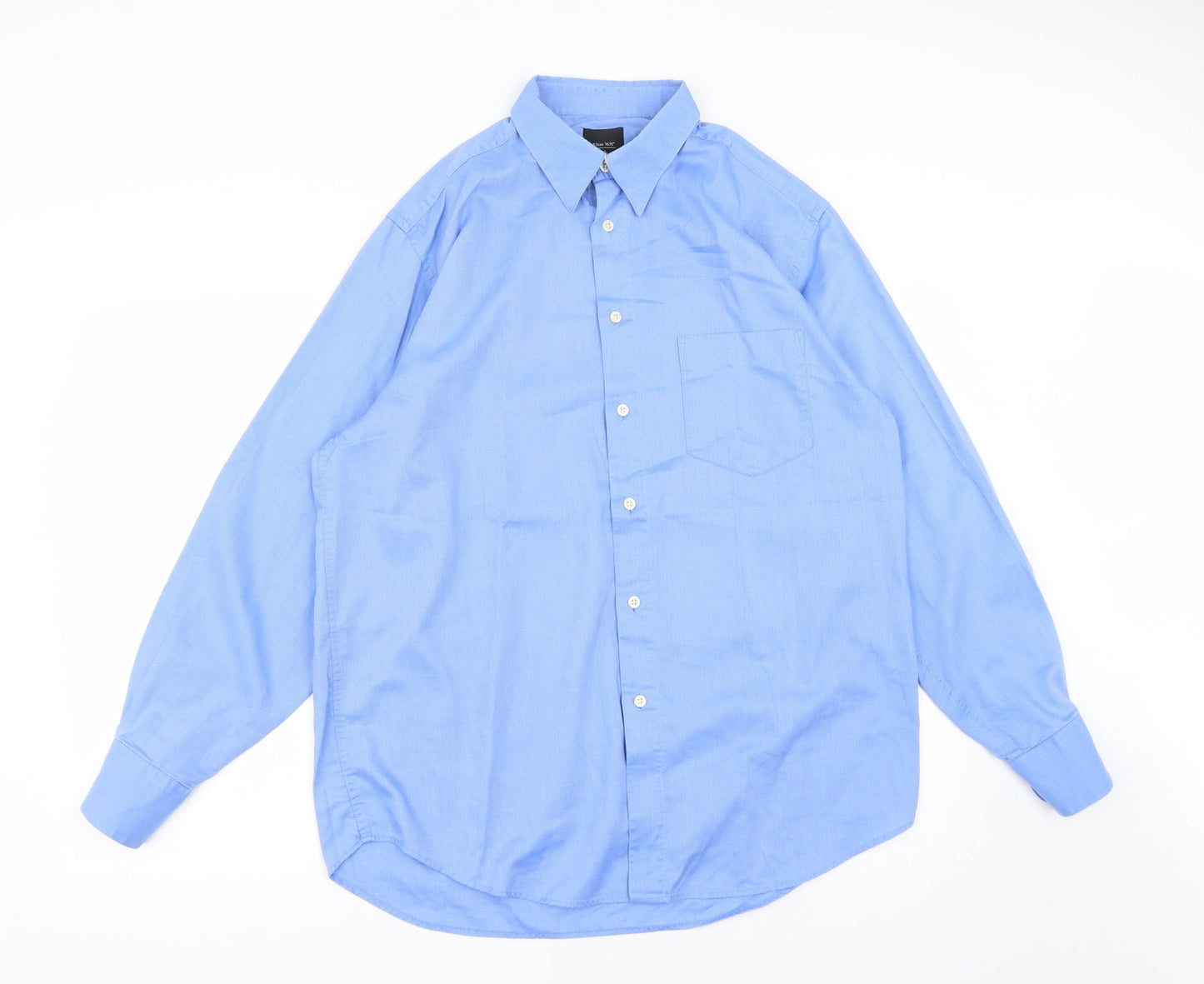 Mens UK Size 16.5 Hyphen Blue  Button-Up Long Sleeve Casual Shirt
