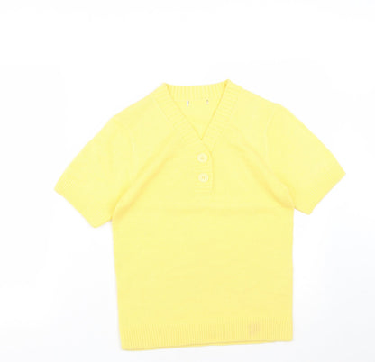 Womens UK Size 8 Preworn Yellow Pullover Jumper