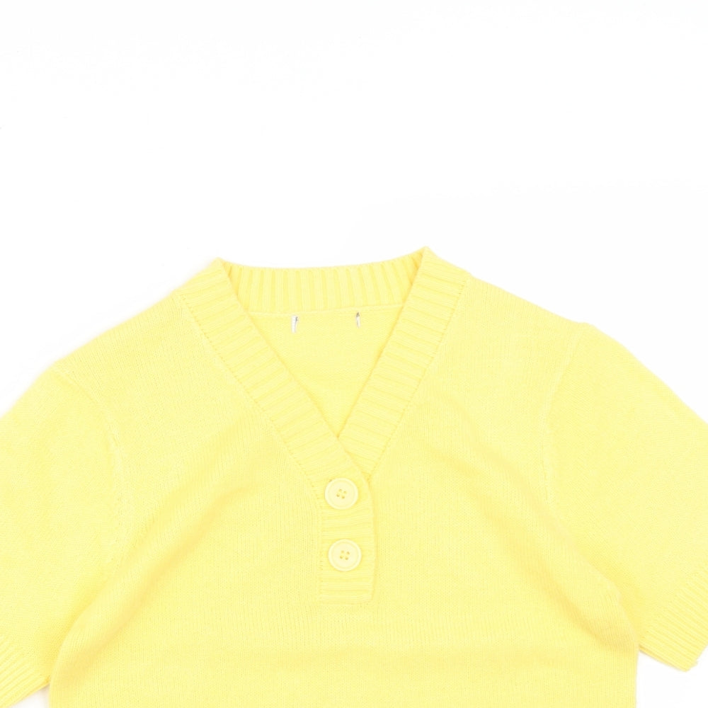 Womens UK Size 8 Preworn Yellow Pullover Jumper