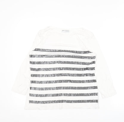 Autograph Womens White  Viscose Basic T-Shirt Size 12 Round Neck