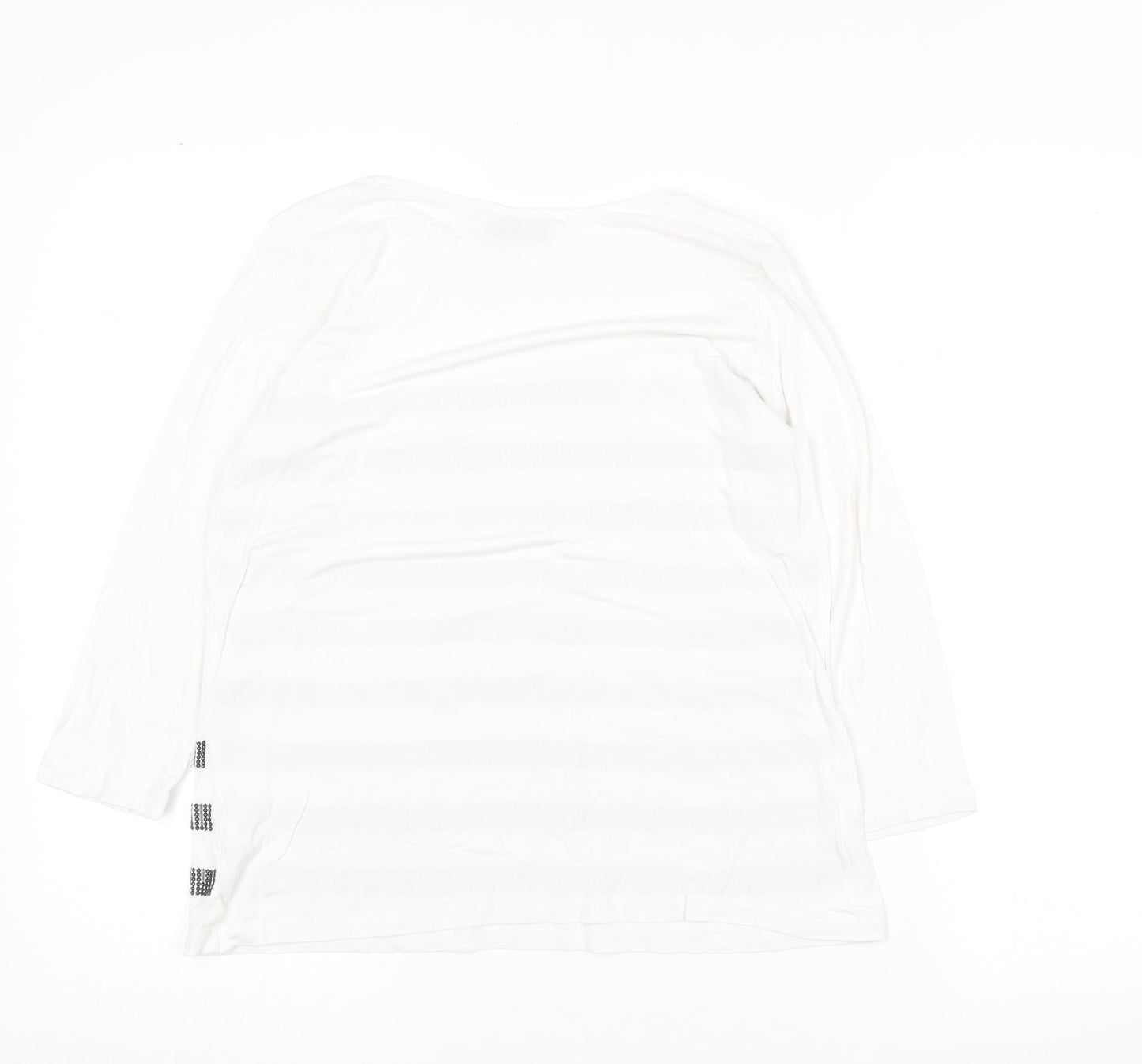 Autograph Womens White  Viscose Basic T-Shirt Size 12 Round Neck