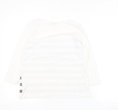 Autograph Womens White  Viscose Basic T-Shirt Size 12 Round Neck