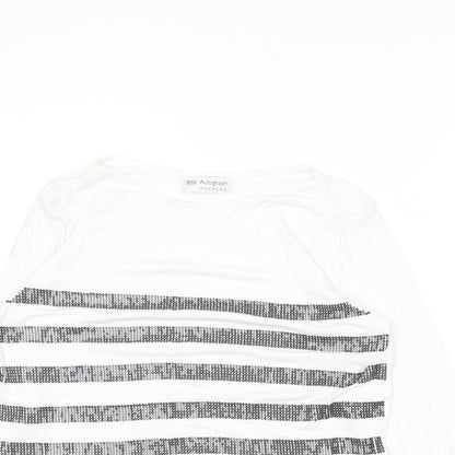 Autograph Womens White  Viscose Basic T-Shirt Size 12 Round Neck