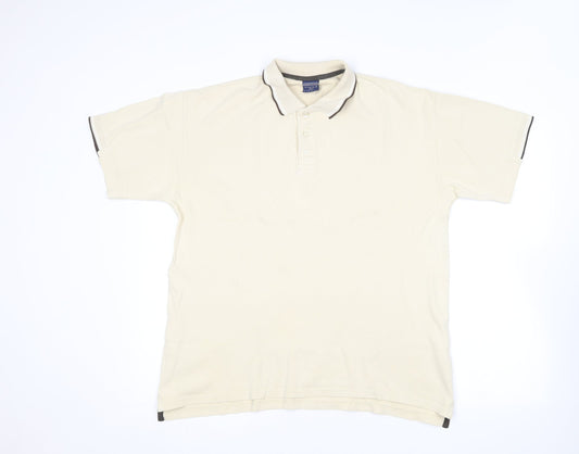 Cedar Wood State Mens Beige  Cotton  Polo Size S Collared