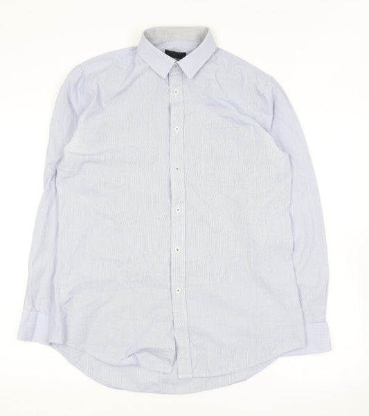 Mens UK Size L Padini Blue  Button-Up Long Sleeve Casual Shirt