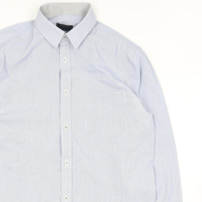 Mens UK Size L Padini Blue  Button-Up Long Sleeve Casual Shirt