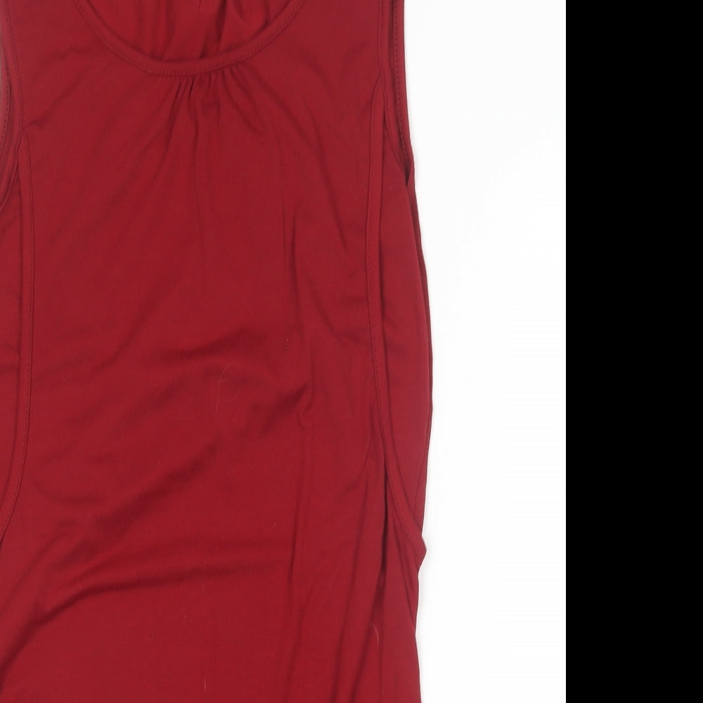 Preworn Womens Red  Polyester Basic Tank Size M Round Neck