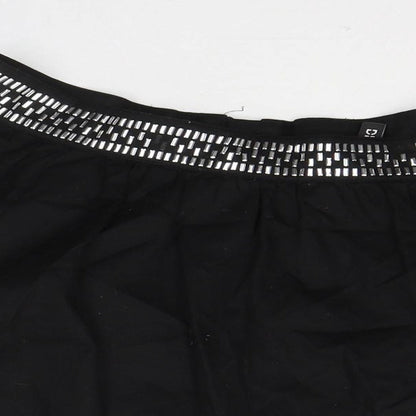 Divided by H&M Womens Black  Cotton Pleated Skirt Size 10   Zip