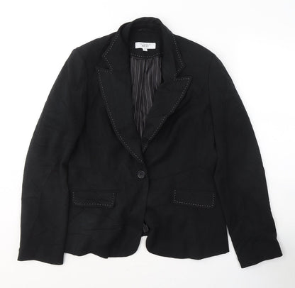 NEXT Womens Black  Polyester Jacket Suit Jacket Size 14