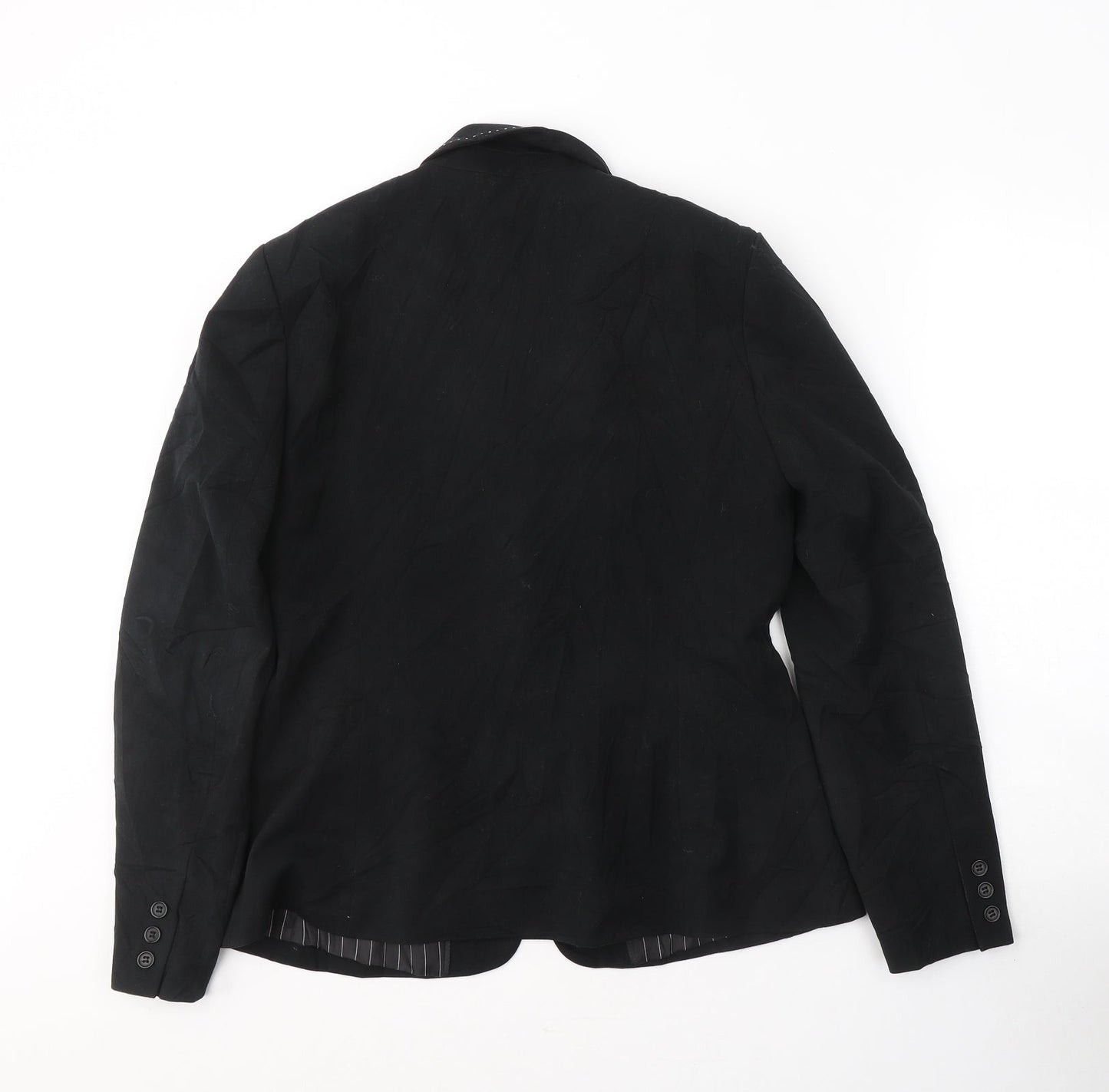 NEXT Womens Black  Polyester Jacket Suit Jacket Size 14