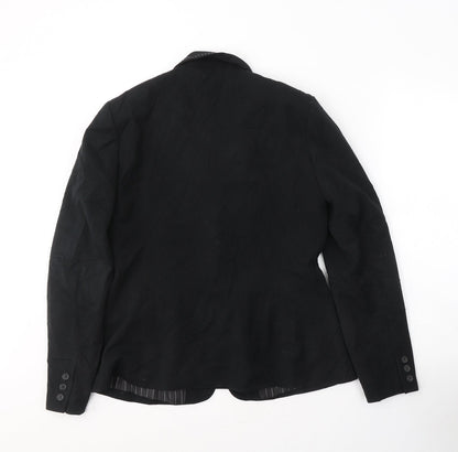 NEXT Womens Black  Polyester Jacket Suit Jacket Size 14