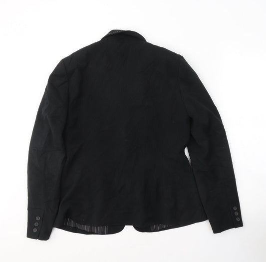 NEXT Womens Black  Polyester Jacket Suit Jacket Size 14