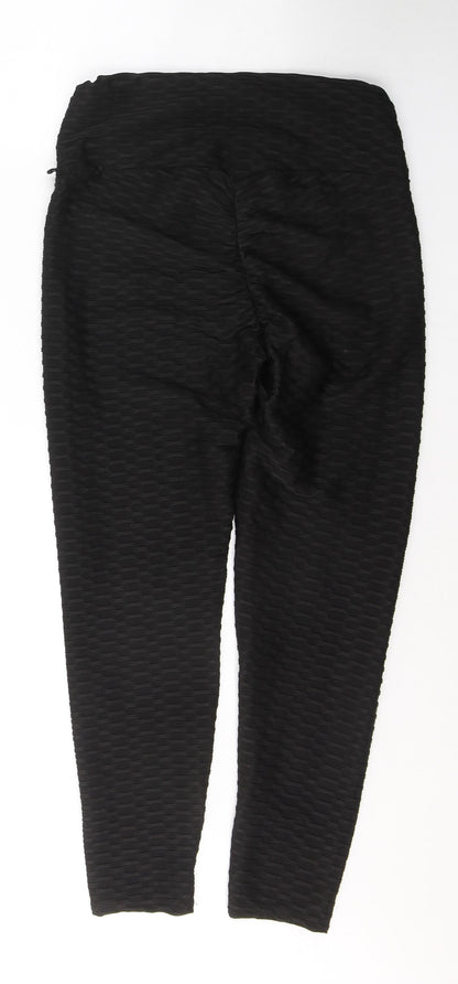 SheIn Womens Black  Polyester Pedal Pusher Leggings Size L L26 in