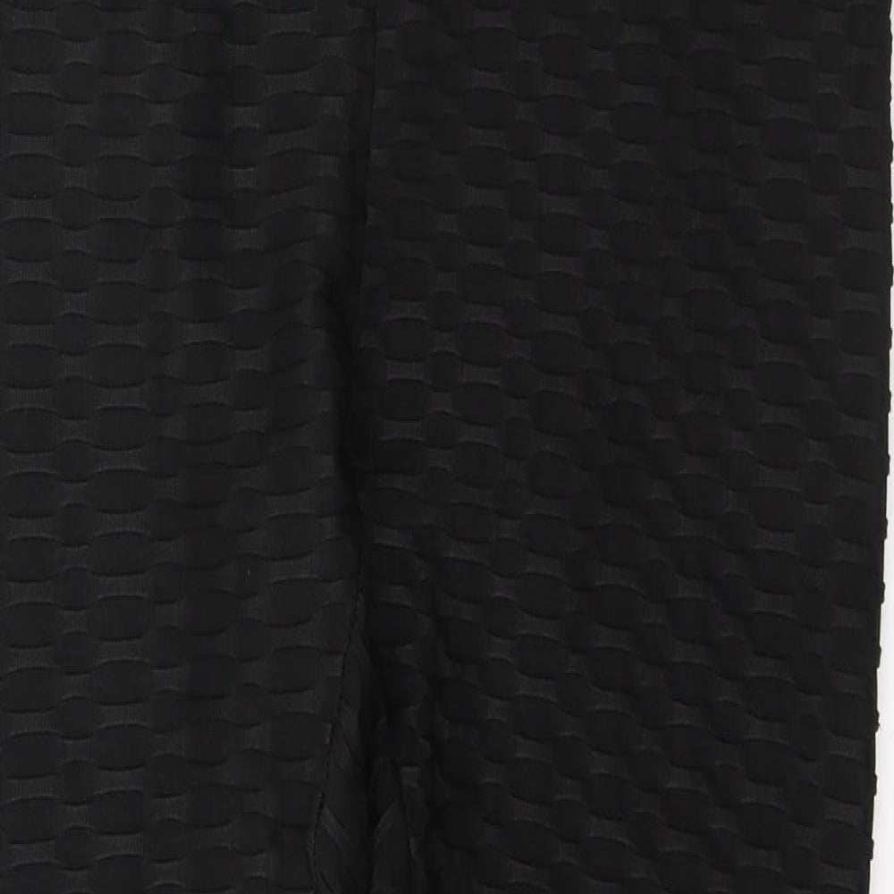 SheIn Womens Black  Polyester Pedal Pusher Leggings Size L L26 in