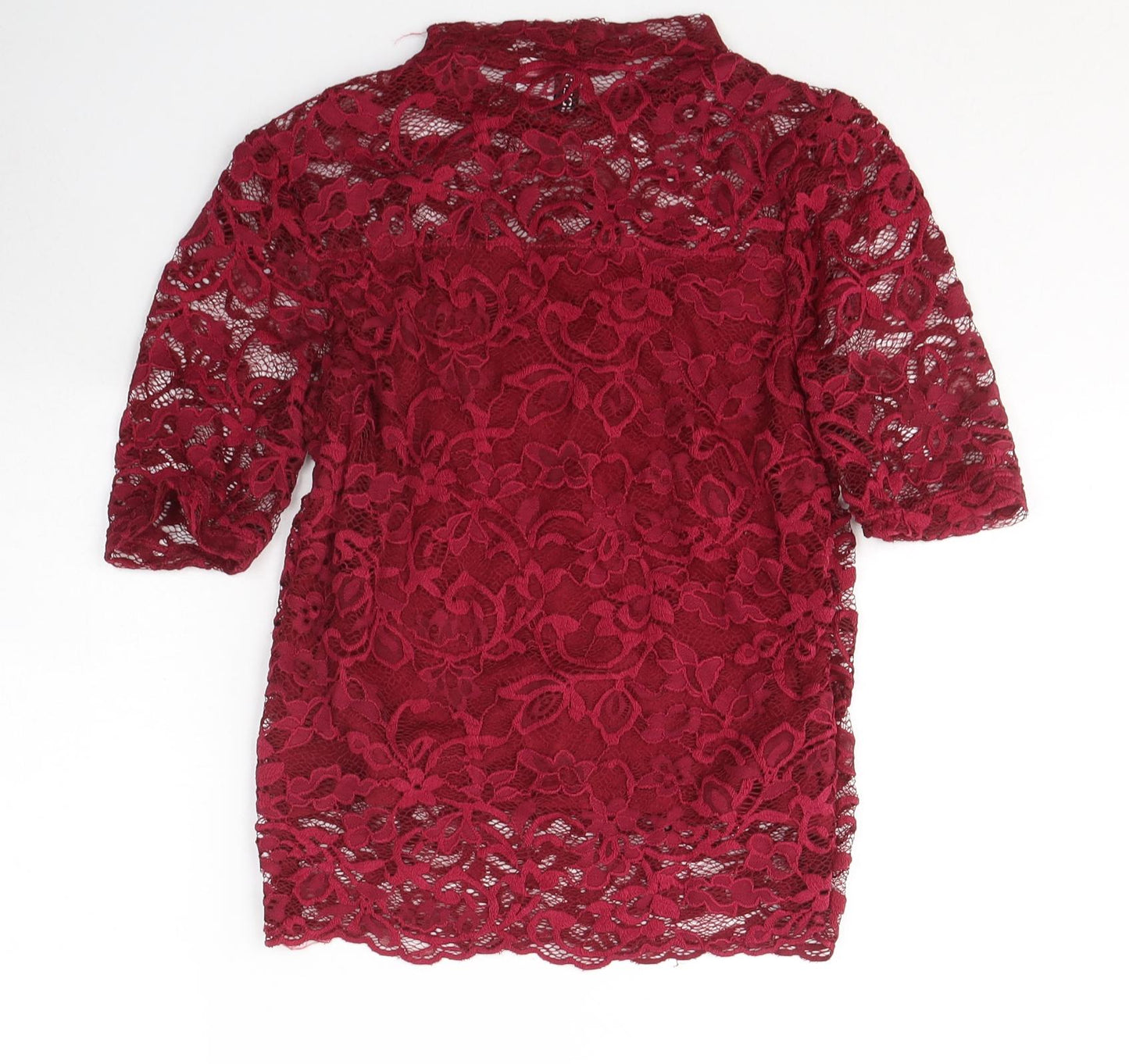 Womens UK Size S Divided Red Basic Blouse