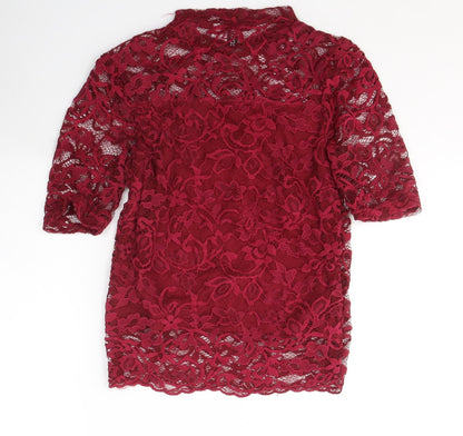 Womens UK Size S Divided Red Basic Blouse