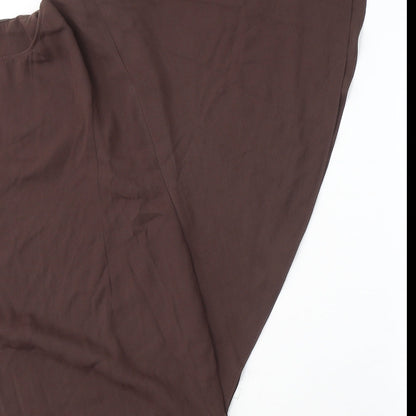 Womens UK Size 12 Oasis Brown Tunic Blouse