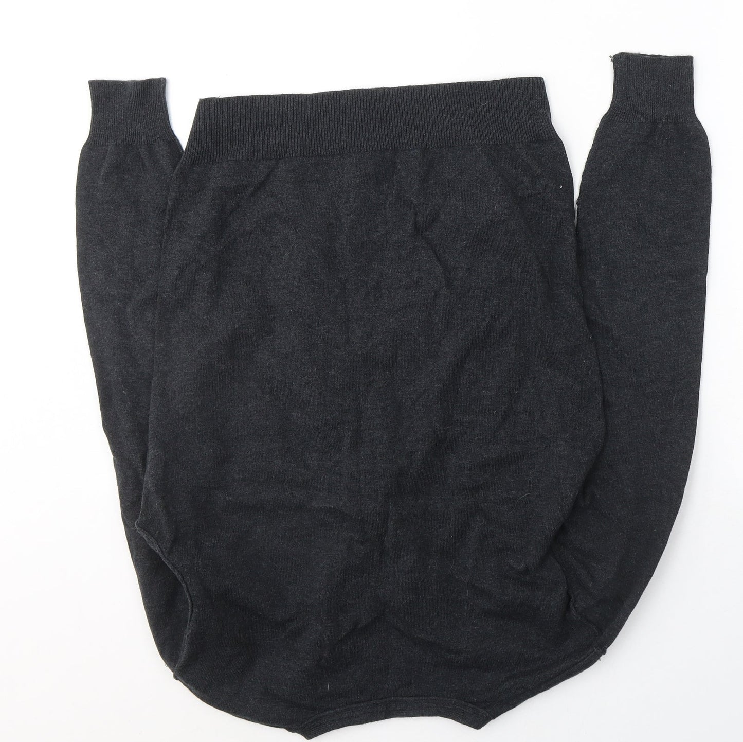 Cedar Wood State Mens Grey V-Neck  Polyester Pullover Jumper Size M