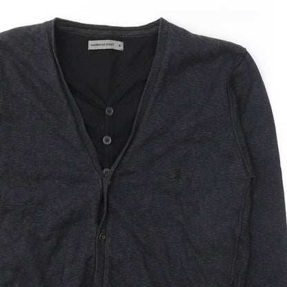 Cedar Wood State Mens Grey V-Neck  Polyester Pullover Jumper Size M