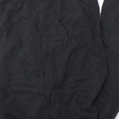 Cedar Wood State Mens Grey V-Neck  Polyester Pullover Jumper Size M