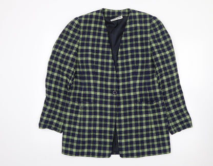 Gerry Weber Womens Multicoloured Plaid Wool Jacket Blazer Size 8