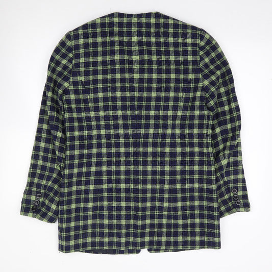 Gerry Weber Womens Multicoloured Plaid Wool Jacket Blazer Size 8