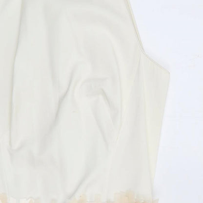Coast Womens Ivory  Acetate Bodycon  Size S  Round Neck Zip