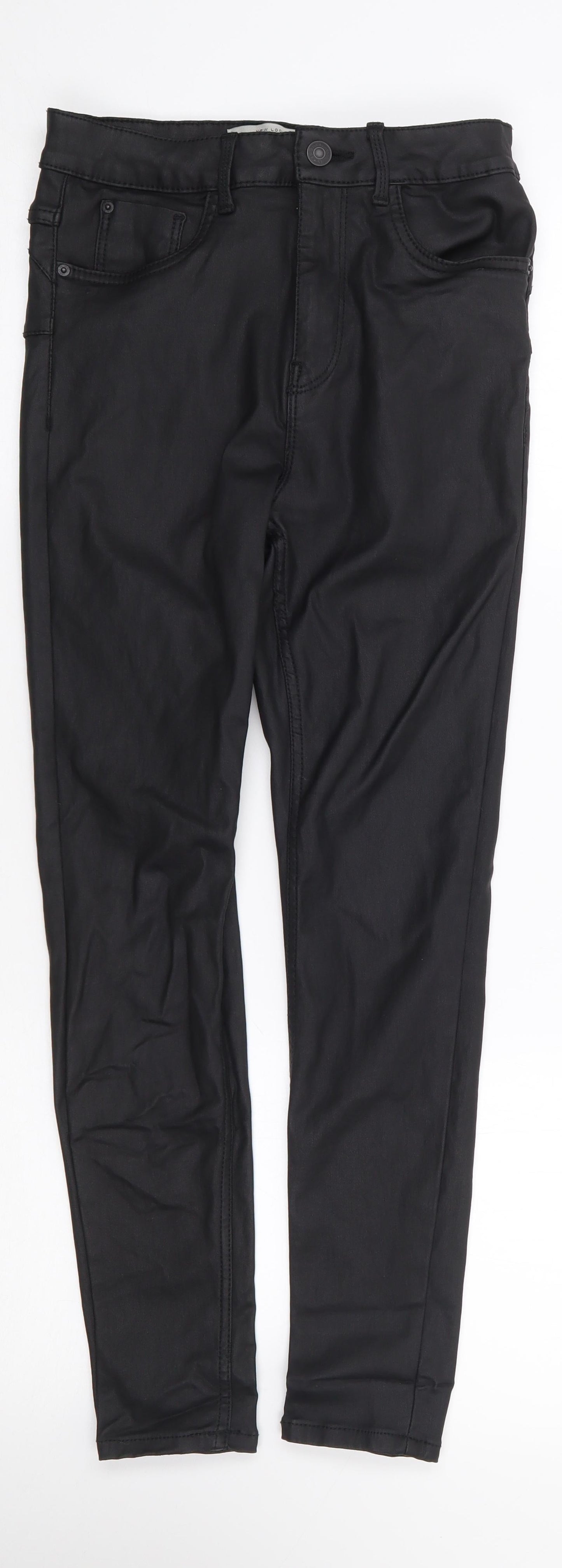 New Look  Womens Black  Viscose Trousers  Size 10 L25 in Regular Zip - Lift & Shape