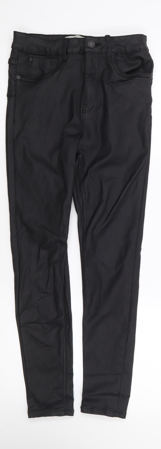 New Look  Womens Black  Viscose Trousers  Size 10 L25 in Regular Zip - Lift & Shape