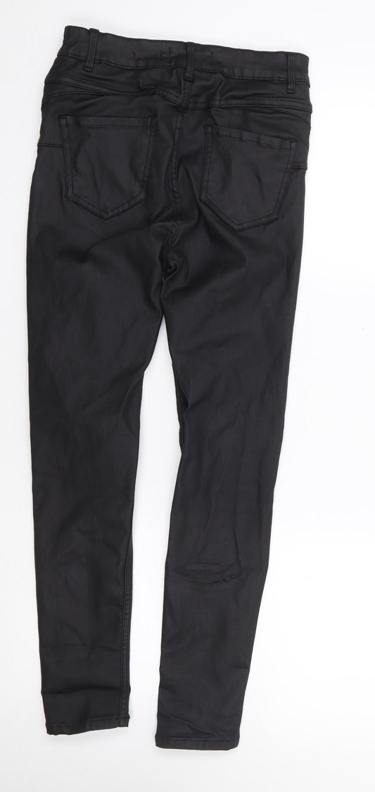 New Look  Womens Black  Viscose Trousers  Size 10 L25 in Regular Zip - Lift & Shape