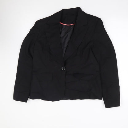 F&F Womens Black  Polyester Jacket Suit Jacket Size 14