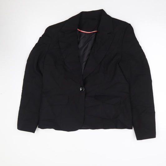 F&F Womens Black  Polyester Jacket Suit Jacket Size 14