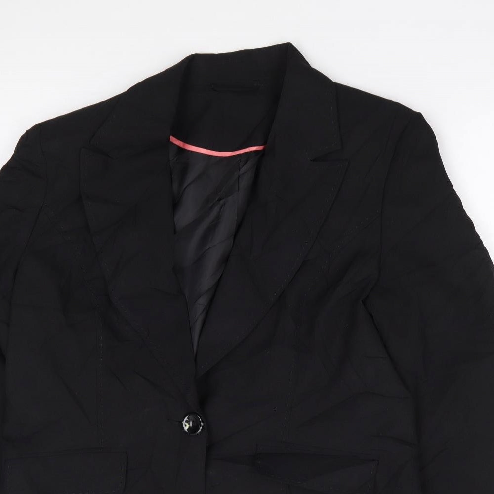 F&F Womens Black  Polyester Jacket Suit Jacket Size 14