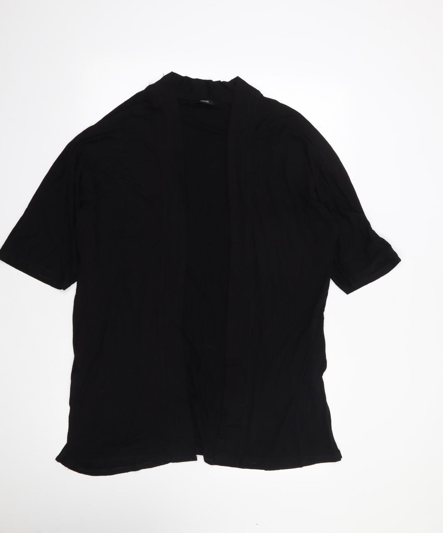 George Womens Black V-Neck  Viscose Cardigan Jumper Size L