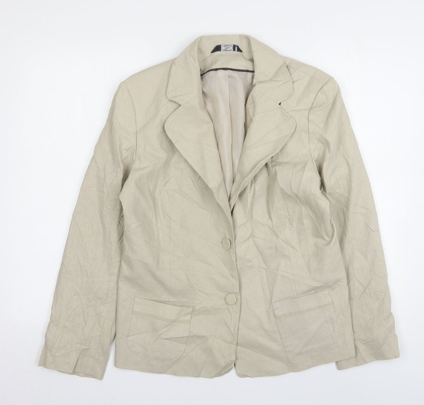 Bonmarché Womens Beige  Linen Jacket Suit Jacket Size 14